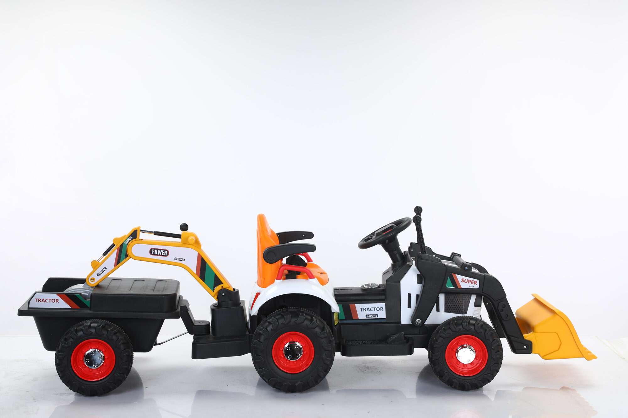 Image du produit :   Bauwagen mit manueller Schaufel und Rückfahrkamera in gelber Farbe (3-8 Jahre)