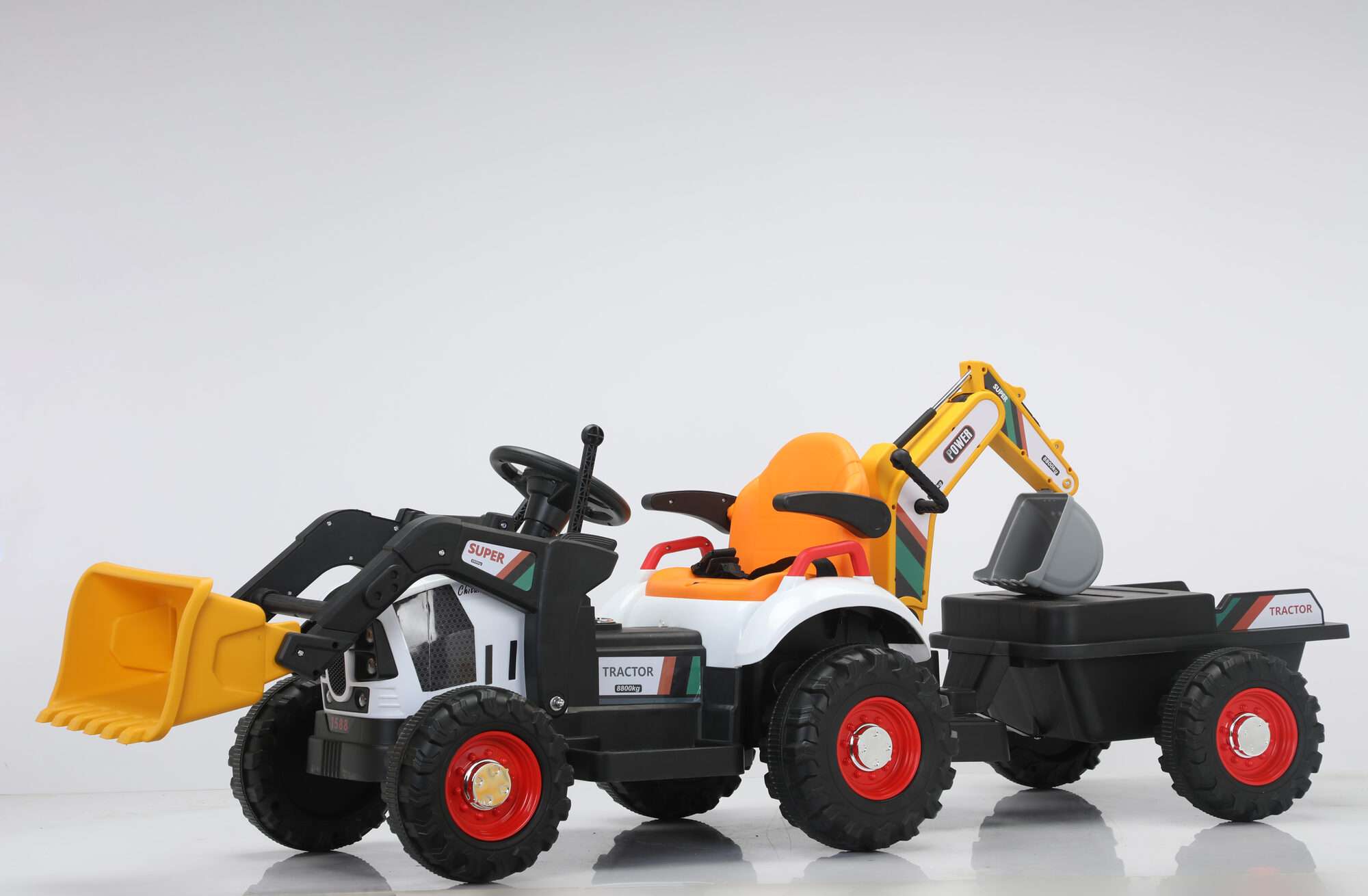 Image du produit :   Bauwagen mit manueller Schaufel und Rückfahrkamera in gelber Farbe (3-8 Jahre)