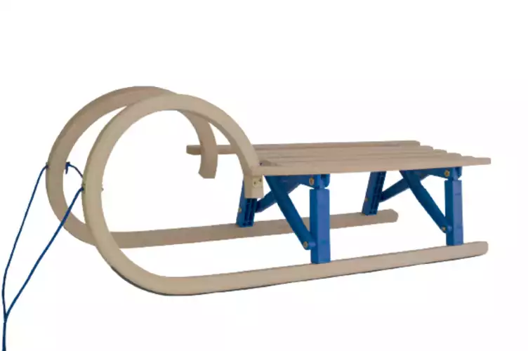Image du produit : Schneckenschlitten aus Holz - zusammenklappbar (Größe nach Wahl)