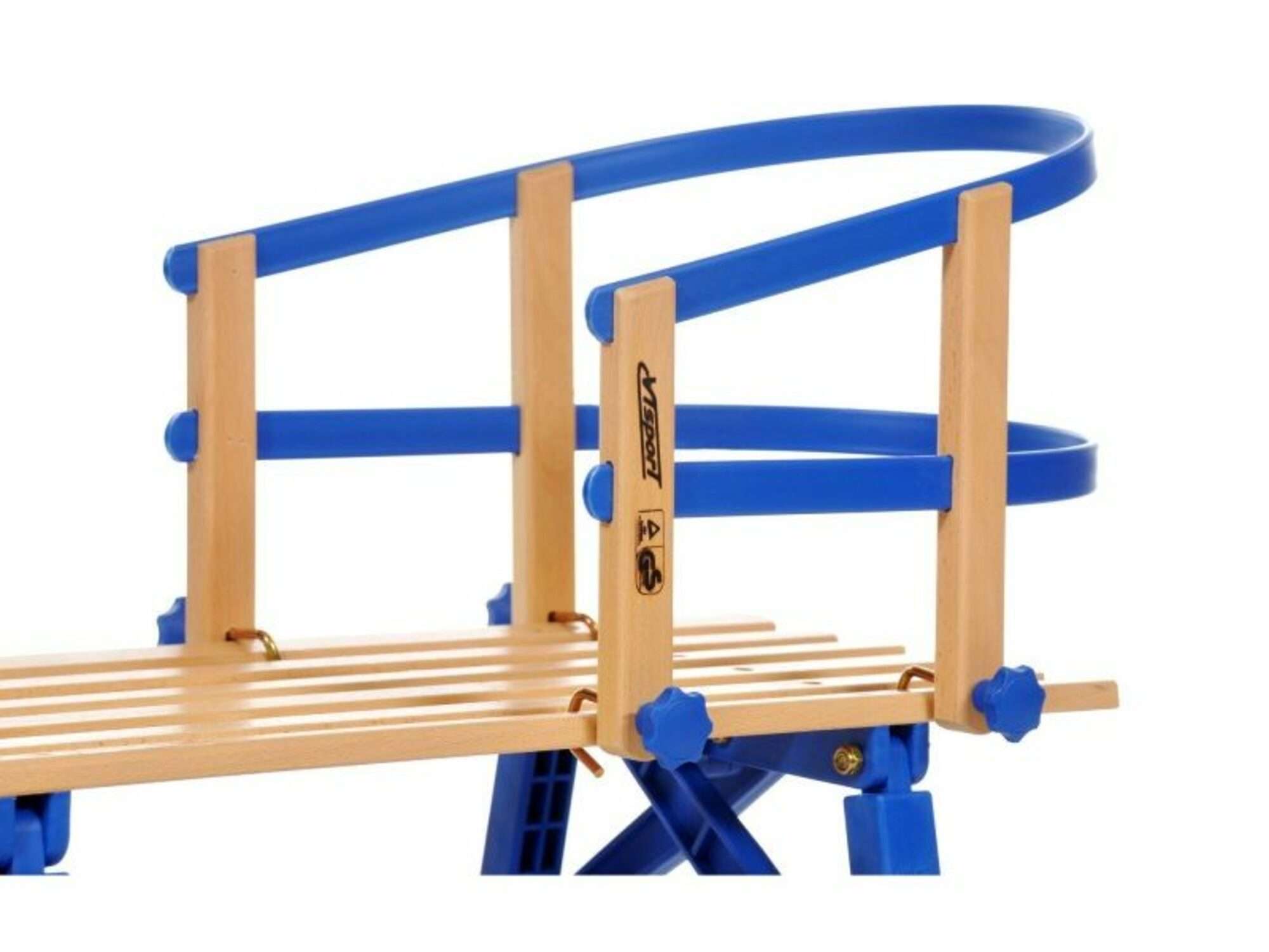 Image du produit : Zusammenklappbarer Schneckenschlitten aus Holz mit Sitz - 110cm