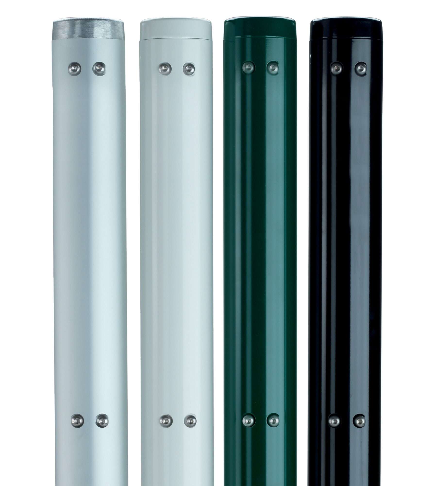 Image du produit : Paar runde Tennispfosten aus Aluminium - Farbe nach Wahl