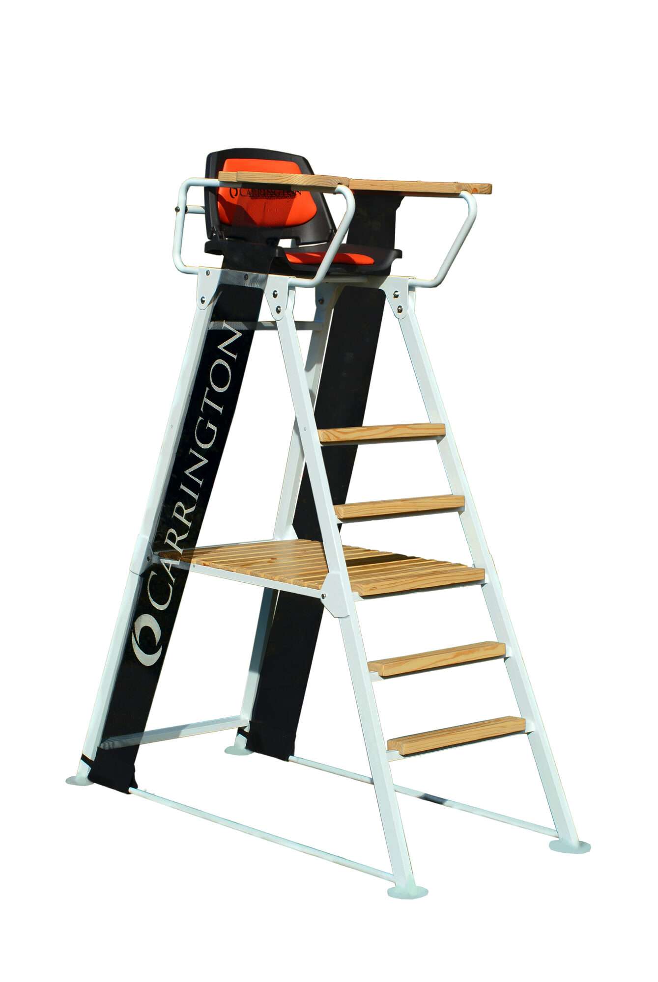 Image du produit : Tennis Schiedrichterstuhl ALU Weiss - Holzverkleidung