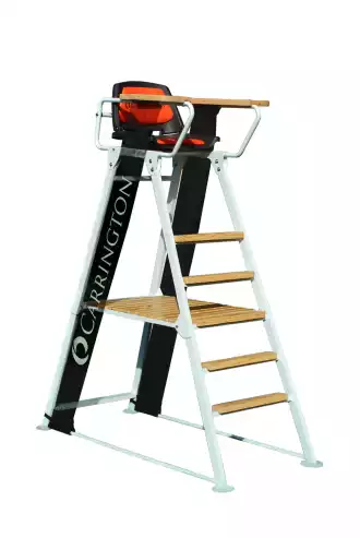 Tennis Schiedrichterstuhl ALU Weiss - Holzverkleidung