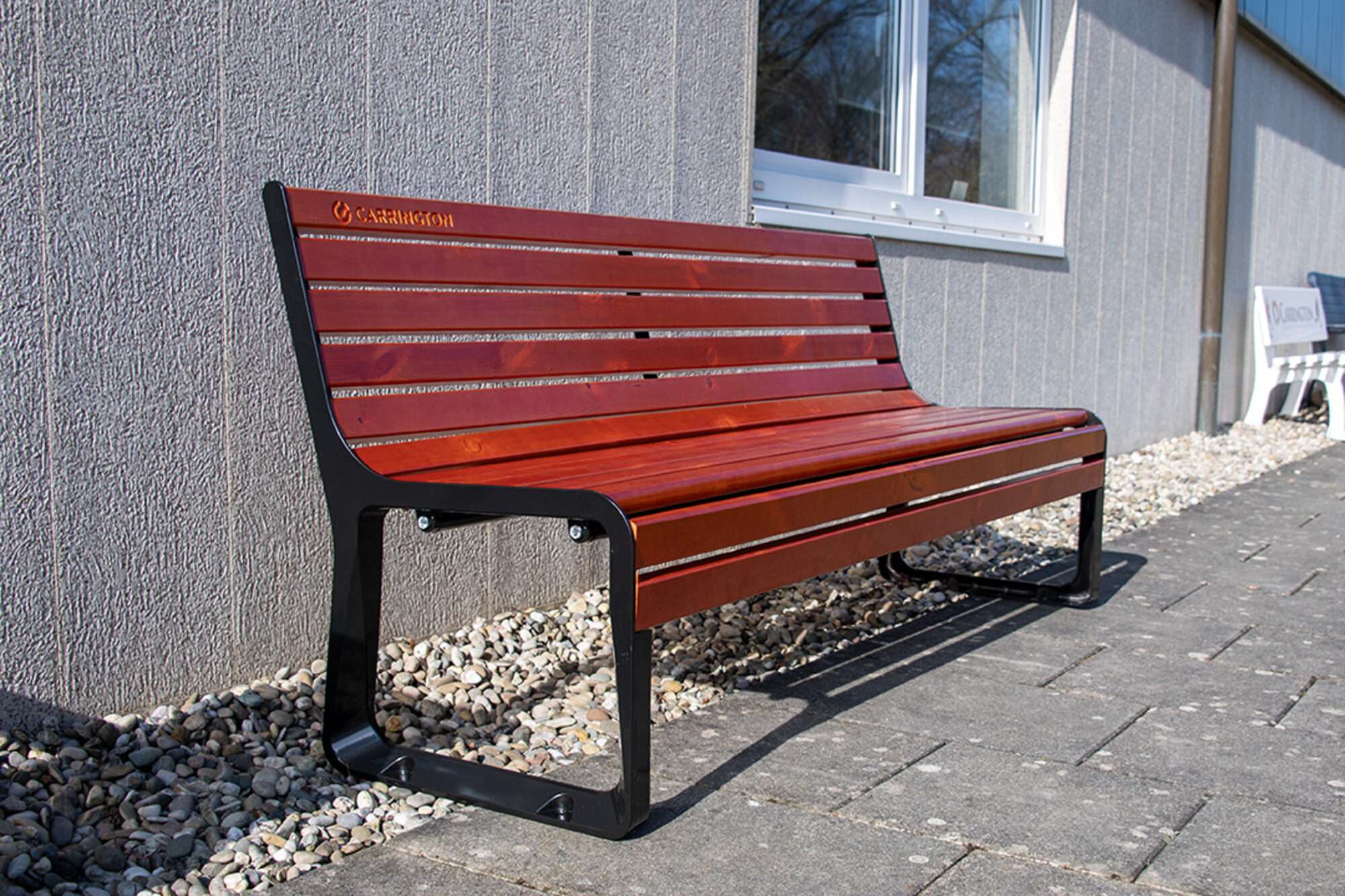 Image du produit : Premium-Tennisbank aus Holz mit Rückenlehne - 180 cm