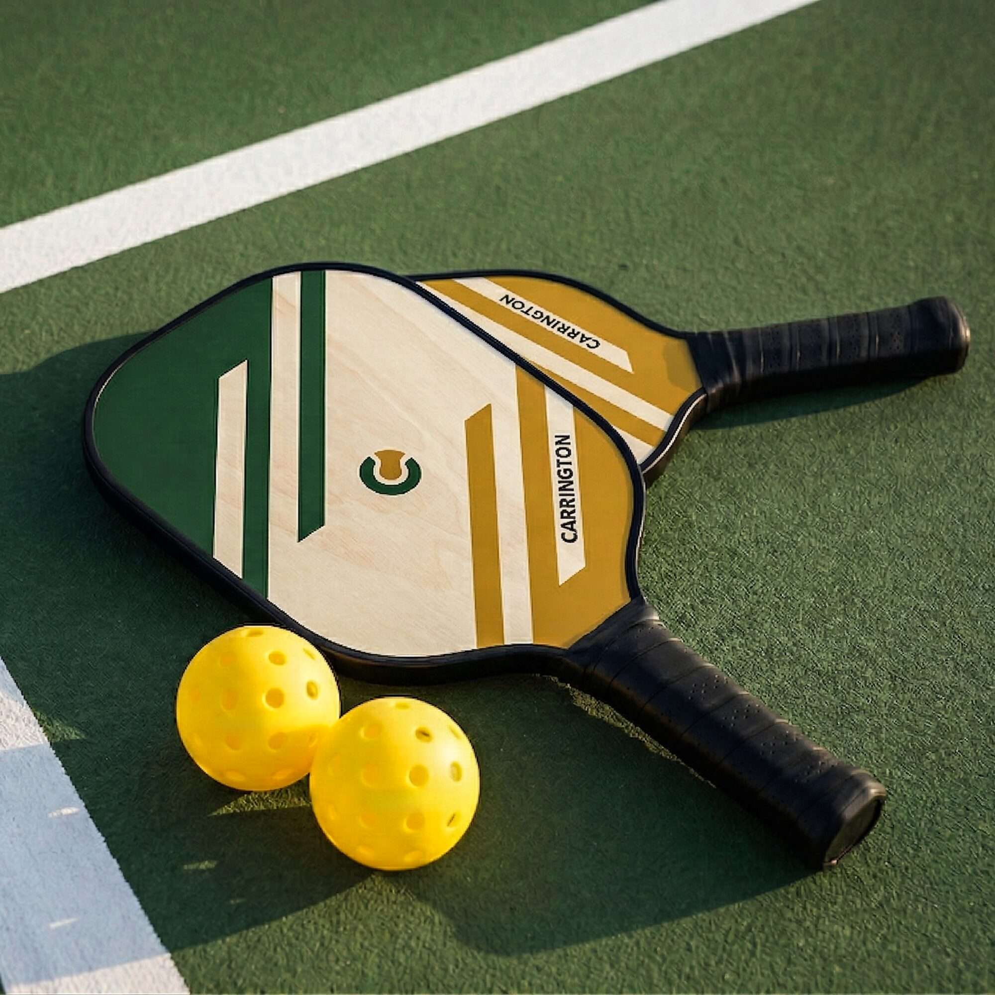 Image du produit : Pickleball - Schläger und Ball aus Holz (Satz von 2)