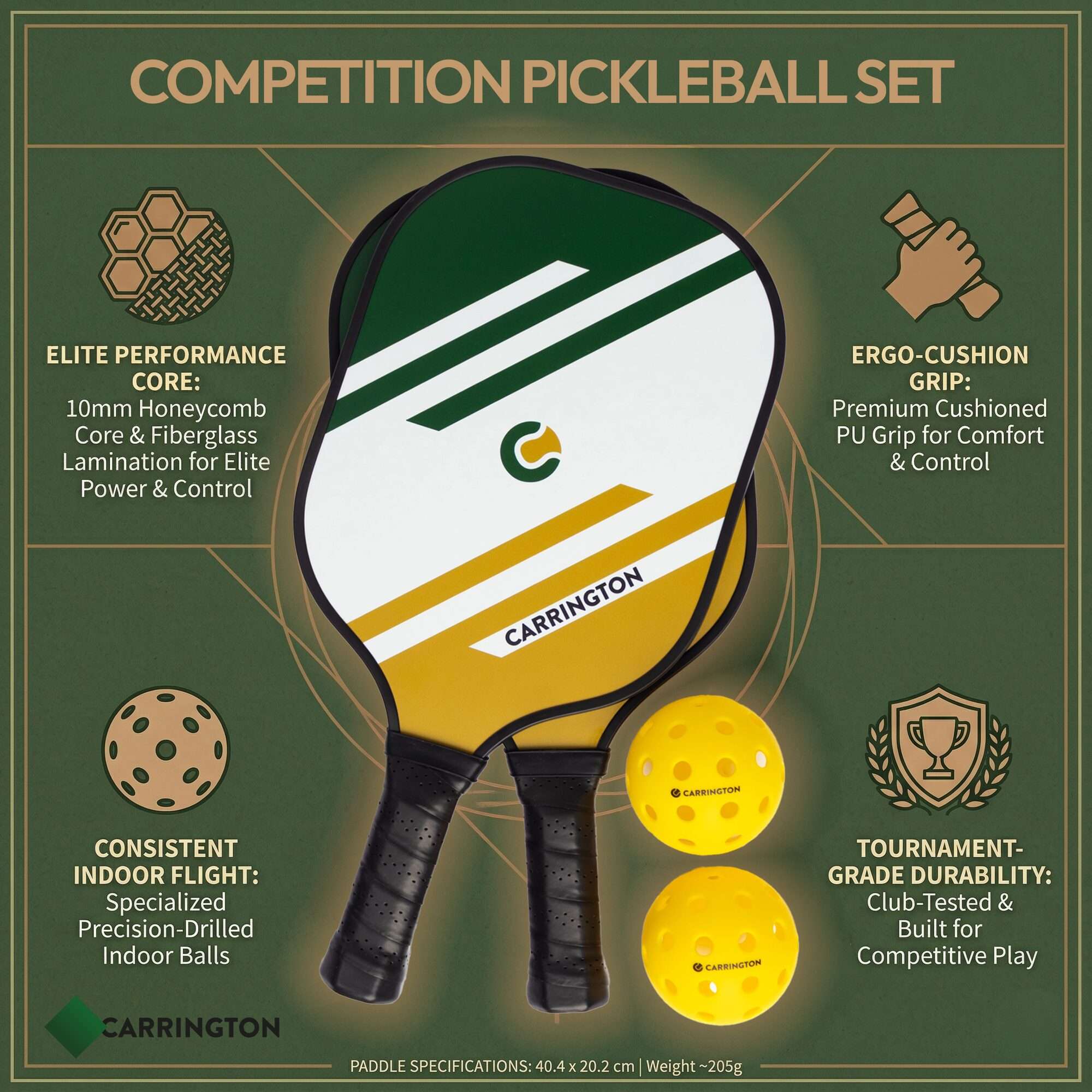 Image du produit : Pickleball - Wettkampfschläger - Schläger und Ball (Satz von 2)