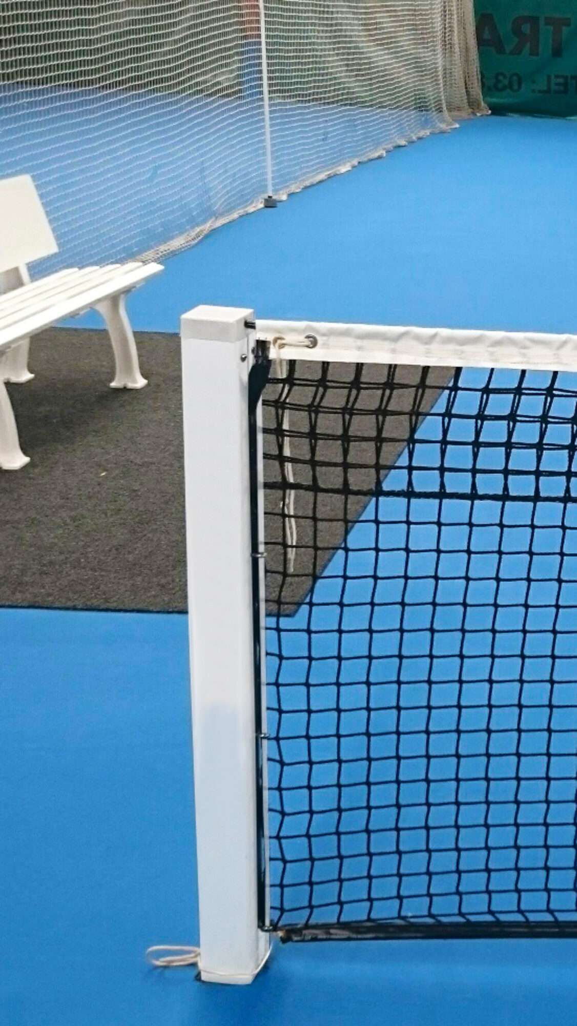 Image du produit : Tennispfosten quadratisch aus Aluminium 80 x 80 mm Farbe Weiß